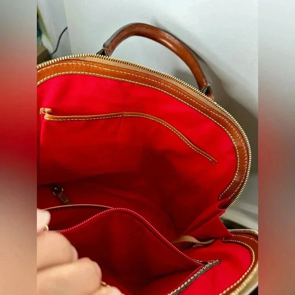 Dooney & Bourke Pebble Grain Leather Zip Zip Satchel Elephant Brown Tan - Picture 8 of 10